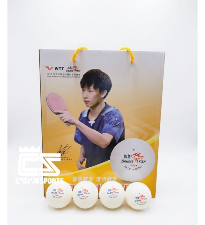 WTT Double Fish V40+ 1 Star ABS Table Tennis Balls (Pack -100 Balls)